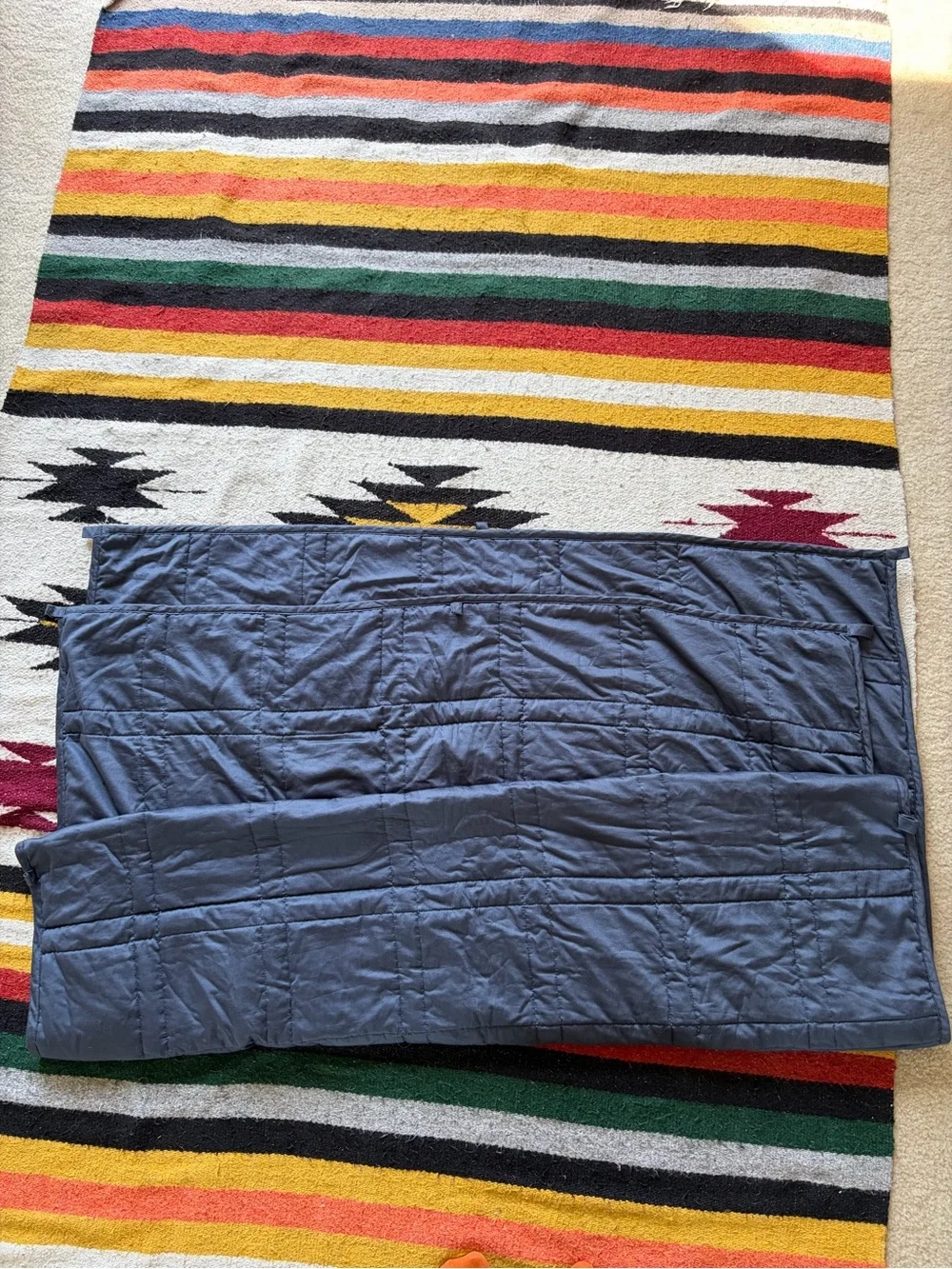 Baloo Living Weighted Blanket 12 lbs 42” x 72” Navy Cotton Weighted Throw